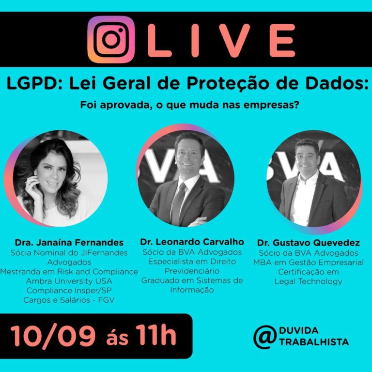 Leia mais sobre o artigo Live LGPD: Lei Geral de Proteção de Dados